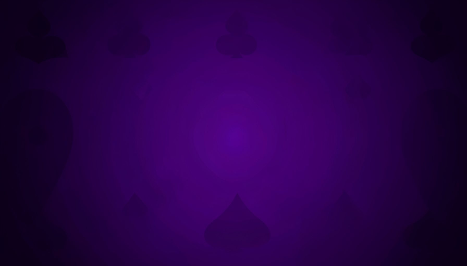 Dark purple gradient with subtle card-suit silhouettes fading into a deep violet backdrop